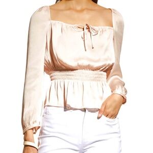 Paige Smocked Waist Odalynn Top S